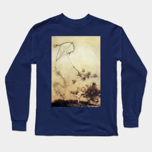 Birds grab Peter's Kite - Peter Pan in Kensington Gardens Long Sleeve T-Shirt